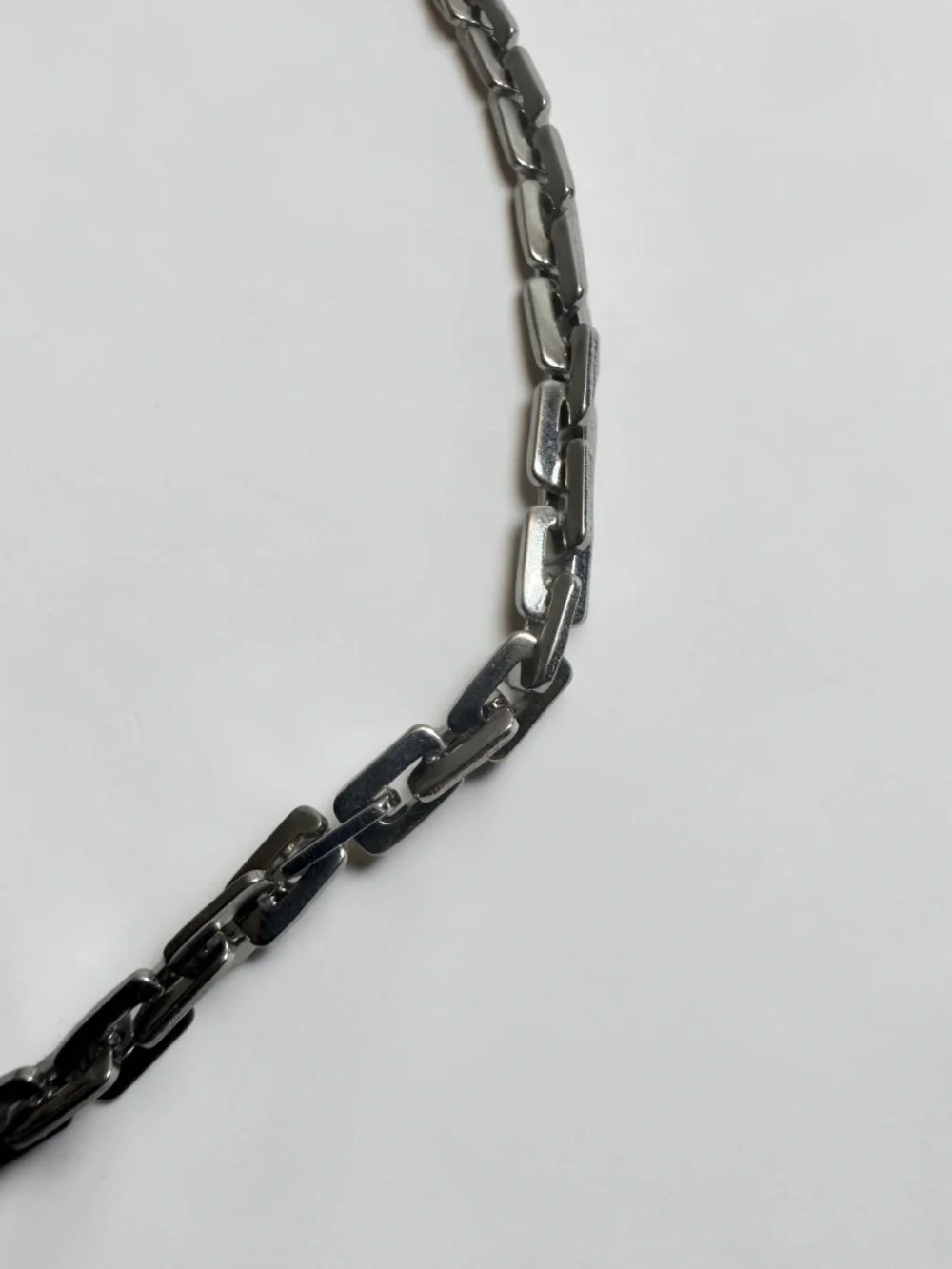 Silver Tone Figaro Link Chain Necklace Unisex Stainless Steel Style